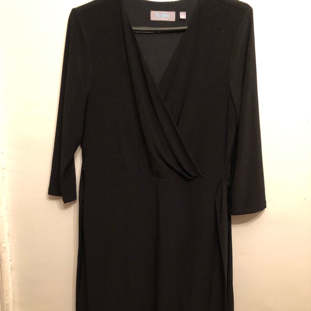 B Slim by NY collection black dress with spandex for slimming effect.